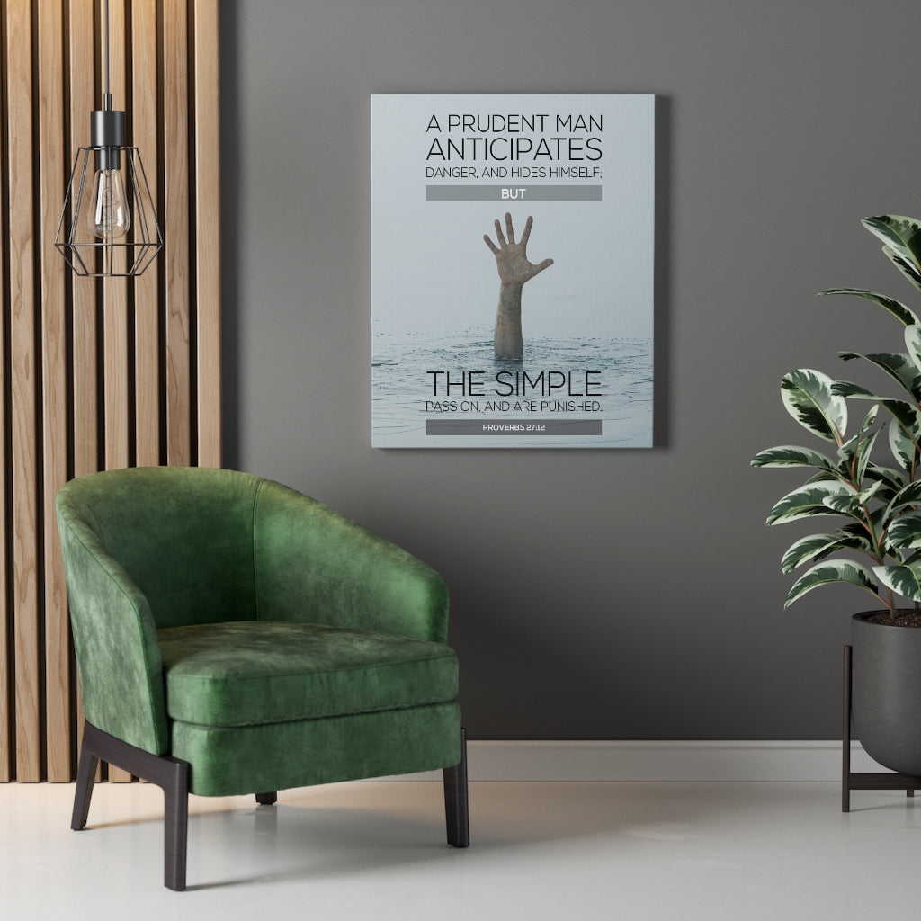 Scripture Walls A Prudent Man Drowning Proverbs 27:12 Christian Wall Art Bible Verse Print Ready to Hang - Express Your Love Gifts