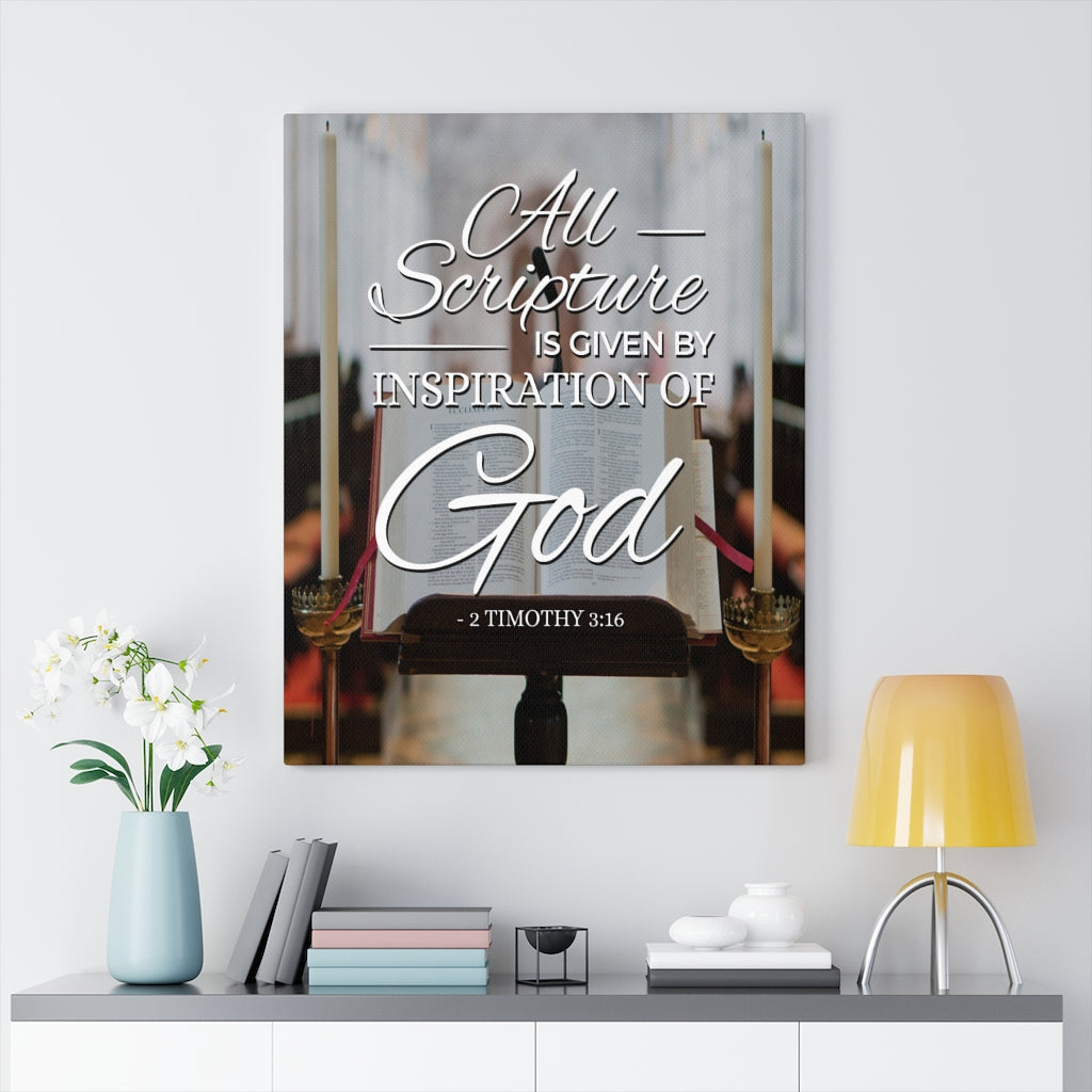 Scripture Walls All Scripture 2 Timothy 3:16 Christian Wall Art Bible Verse Print Ready to Hang - Express Your Love Gifts