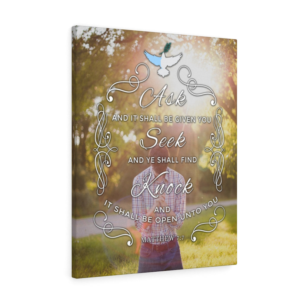 Scripture Walls Ask Seek Knock Matthew 7:7 Christian Wall Art Bible Verse Print Ready to Hang - Express Your Love Gifts