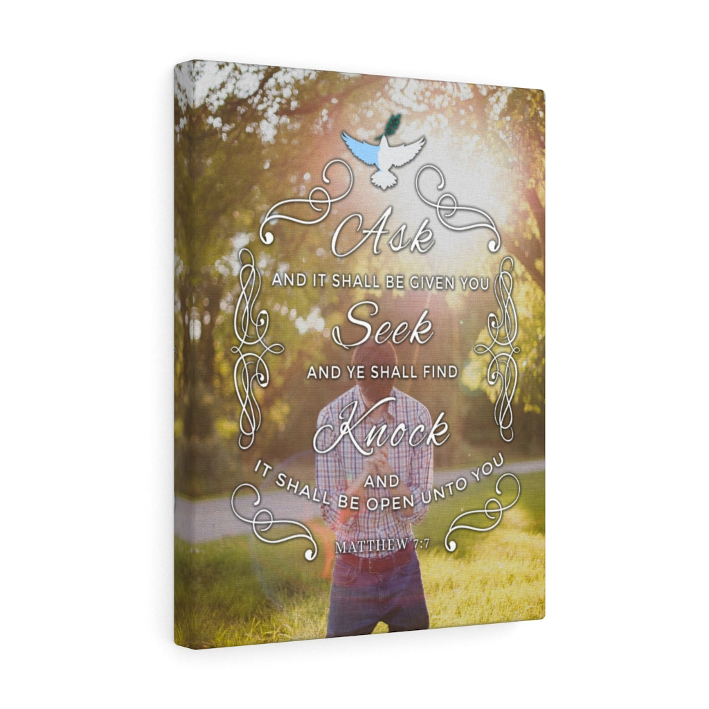 Scripture Walls Ask Seek Knock Matthew 7:7 Christian Wall Art Bible Verse Print Ready to Hang - Express Your Love Gifts