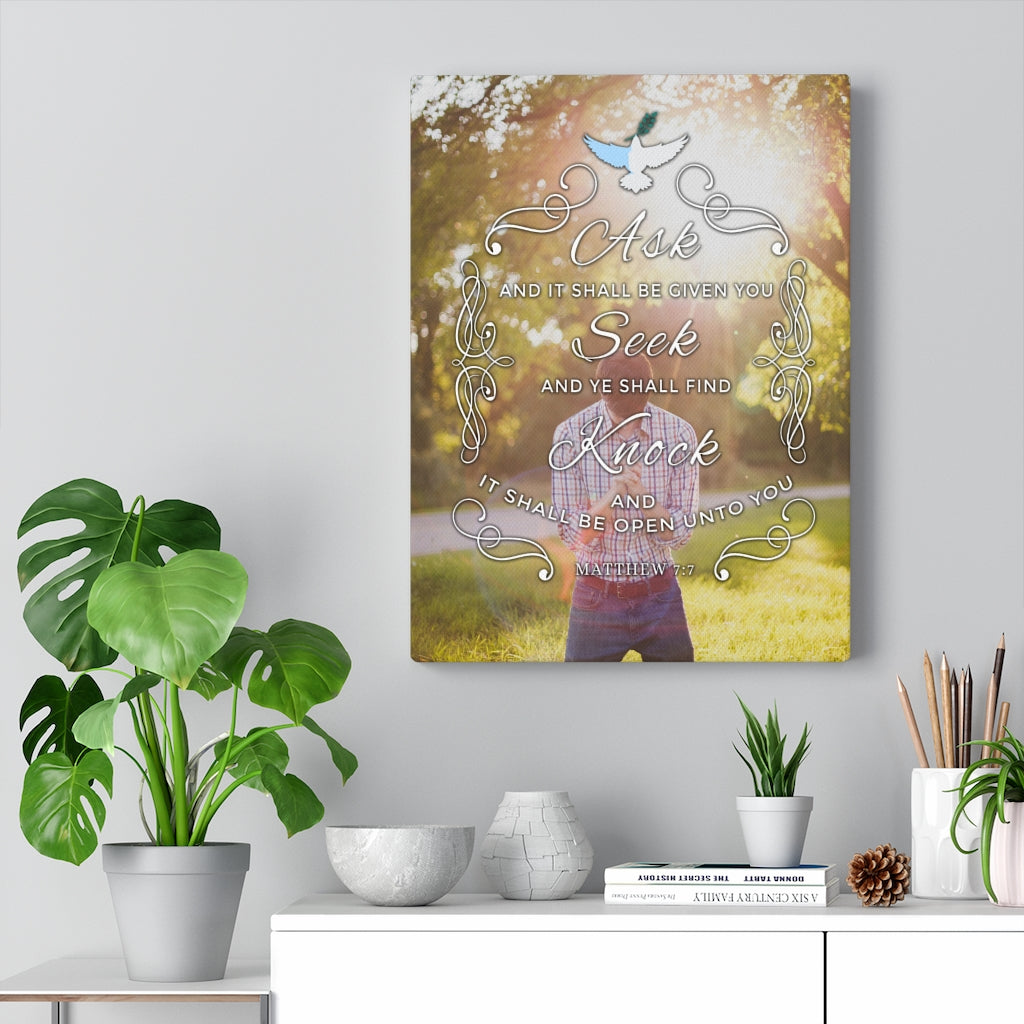 Scripture Walls Ask Seek Knock Matthew 7:7 Christian Wall Art Bible Verse Print Ready to Hang - Express Your Love Gifts