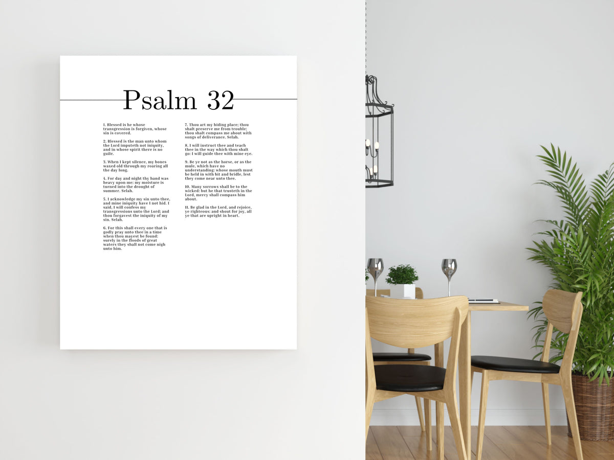 Scripture Canvas Be Glad In The Lord Psalm 32 Christian Wall Art Bible Verse Print Ready to Hang-Express Your Love Gifts