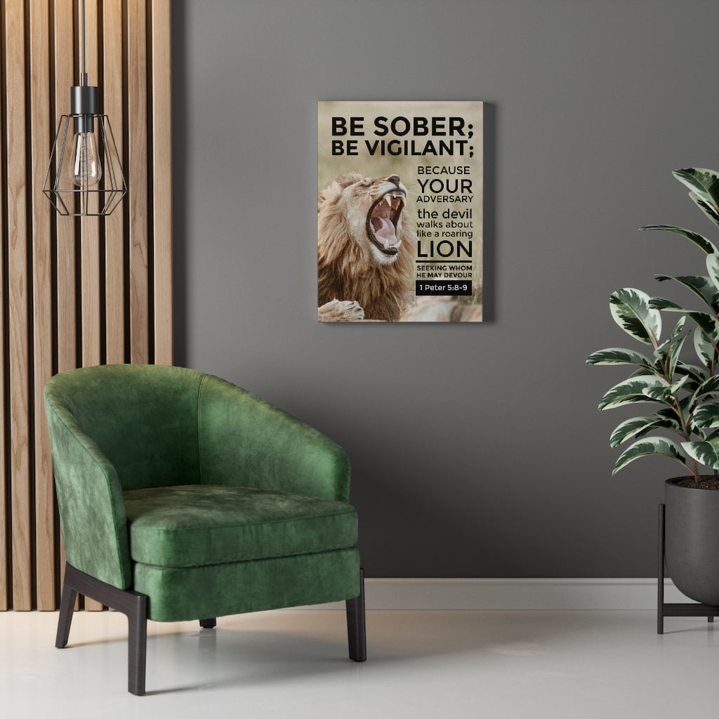 Scripture Walls Be Sober Be Vigilant 1 Peter 5:8-9 Christian Wall Art Bible Verse Print Ready to Hang - Express Your Love Gifts