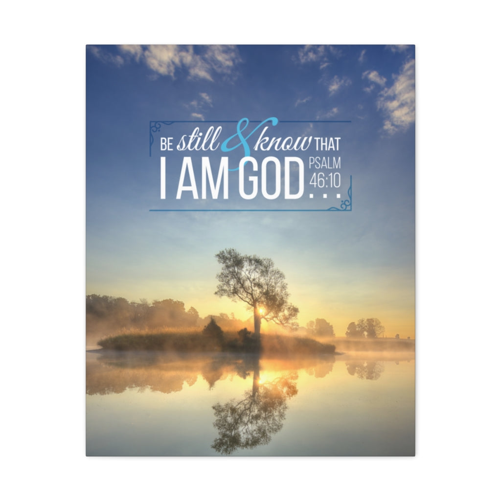 Scripture Walls Be Still and Know That I Am God Lake Psalm 46:10 Christian Wall Art Bible Verse Print Ready to Hang Unframed-Express Your Love Gifts