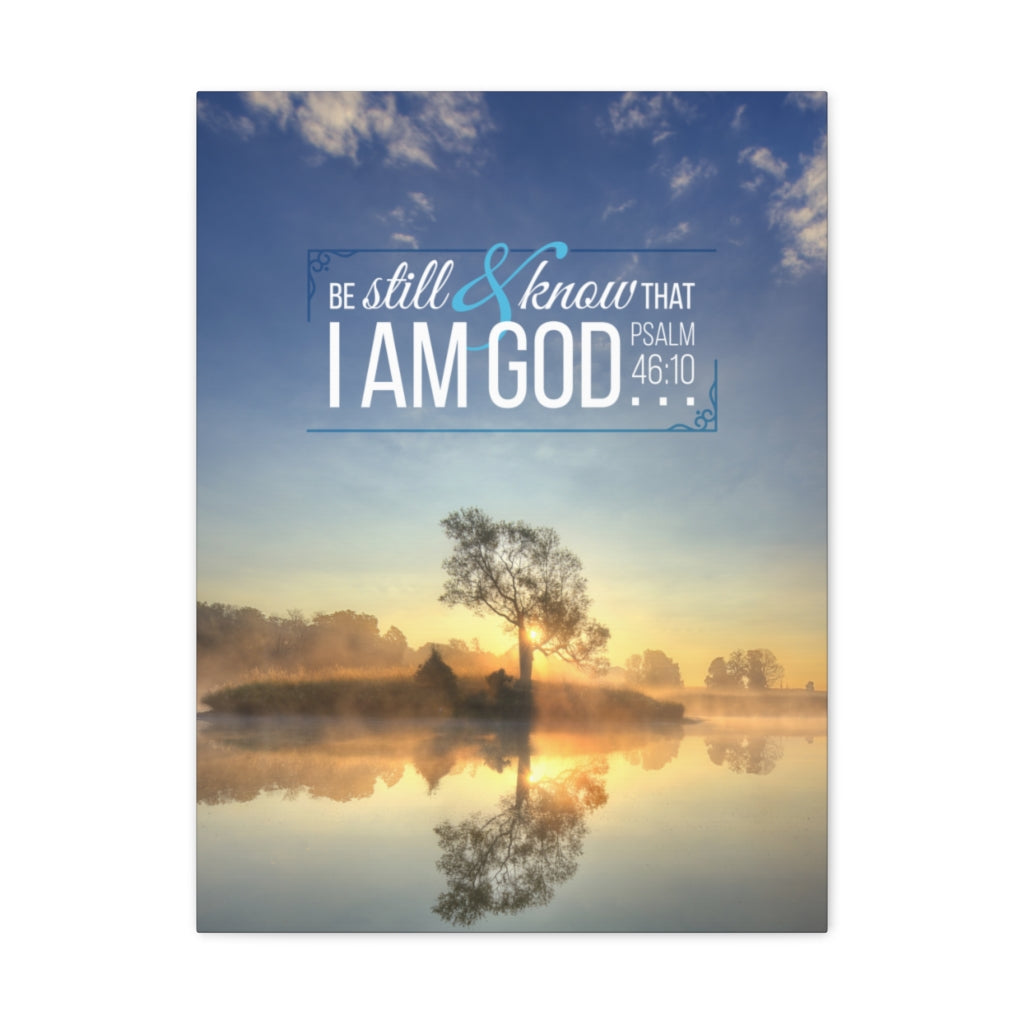 Scripture Walls Be Still and Know That I Am God Lake Psalm 46:10 Christian Wall Art Bible Verse Print Ready to Hang Unframed-Express Your Love Gifts