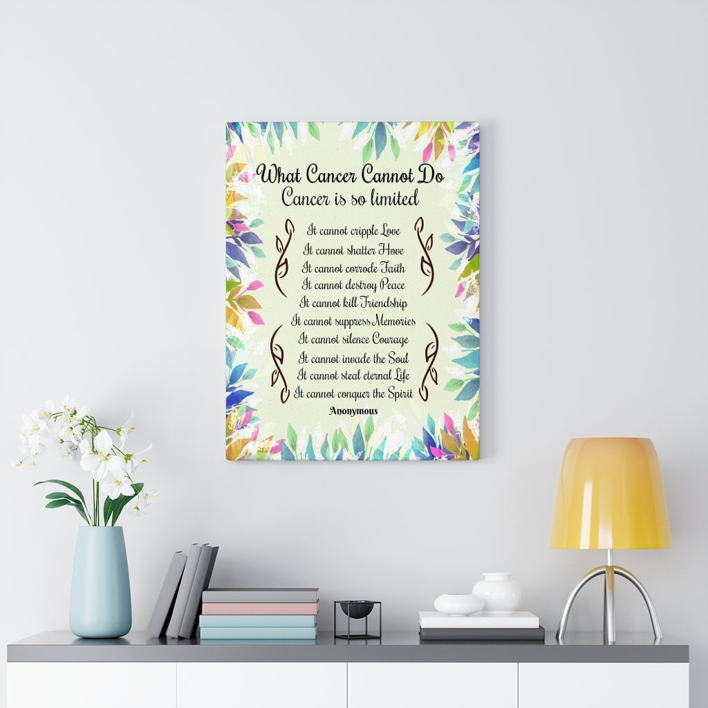 Cancer Survivor Wall Art What Cancer Cannot Do Inspirational Cancer Encouragement Art - Express Your Love Gifts