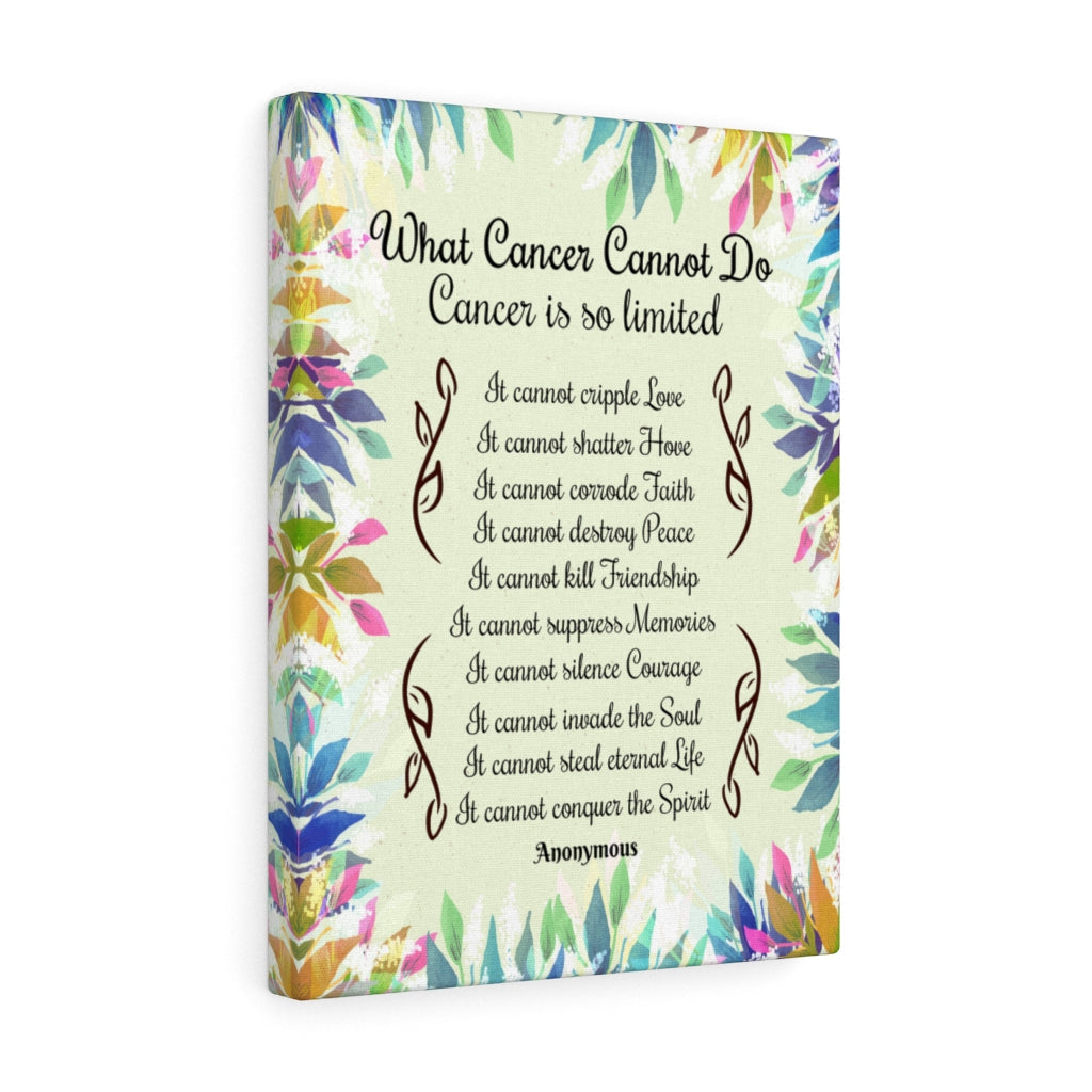 Cancer Survivor Wall Art What Cancer Cannot Do Inspirational Cancer Encouragement Art - Express Your Love Gifts