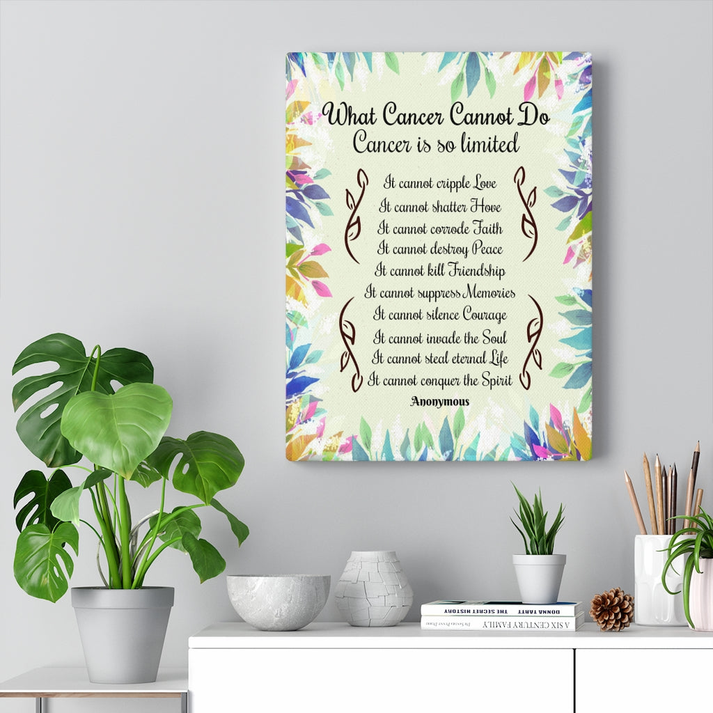 Cancer Survivor Wall Art What Cancer Cannot Do Inspirational Cancer Encouragement Art - Express Your Love Gifts