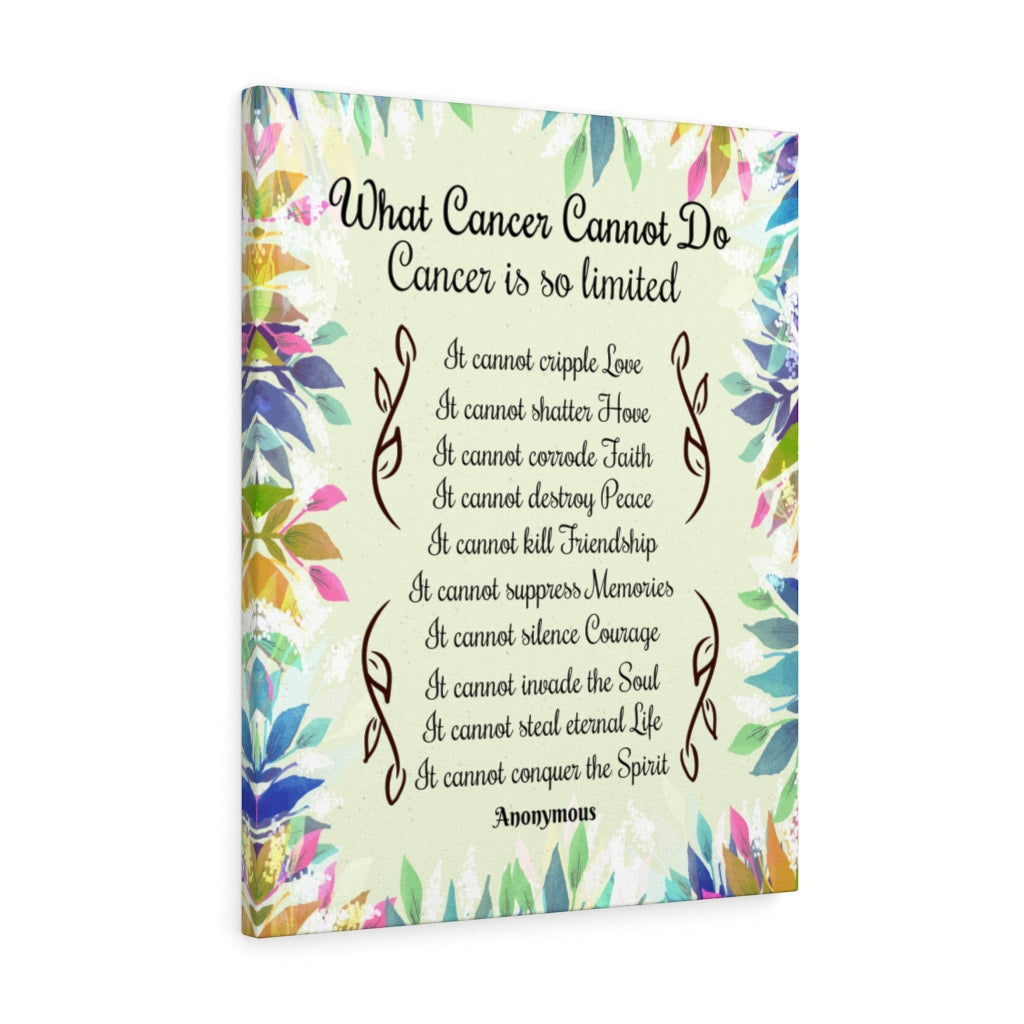 Cancer Survivor Wall Art What Cancer Cannot Do Inspirational Cancer Encouragement Art - Express Your Love Gifts