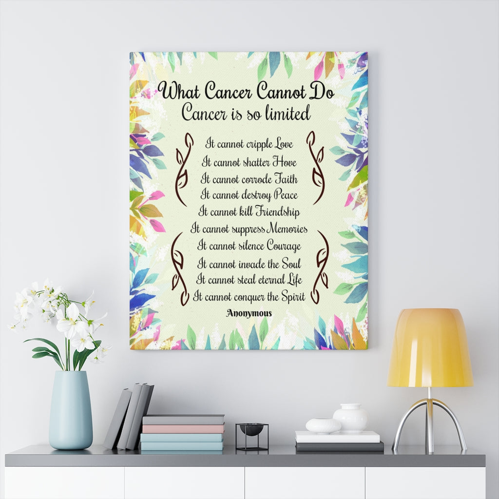 Cancer Survivor Wall Art What Cancer Cannot Do Inspirational Cancer Encouragement Art - Express Your Love Gifts