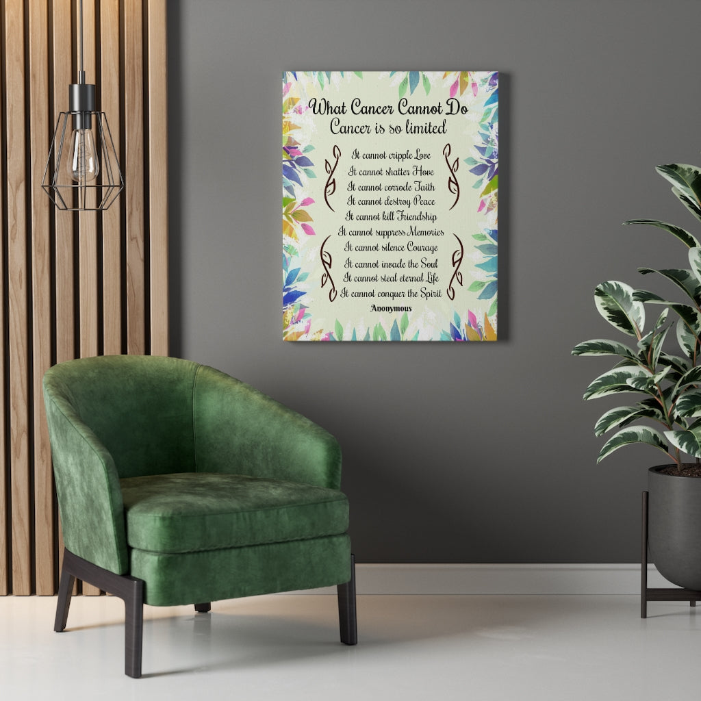 Cancer Survivor Wall Art What Cancer Cannot Do Inspirational Cancer Encouragement Art - Express Your Love Gifts