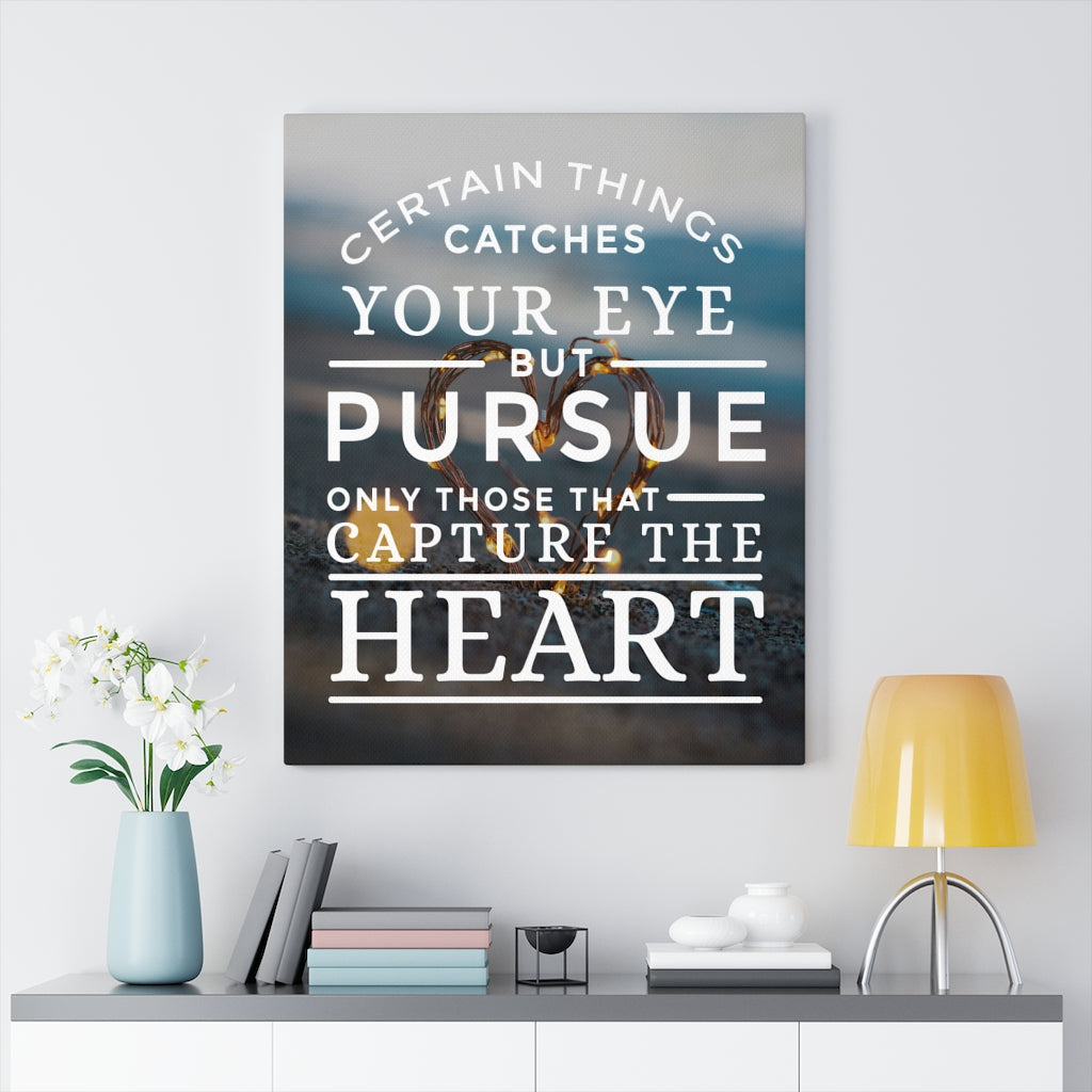 Capture the Heart Inspirational Wall Art Ready to Hang Canvas - Express Your Love Gifts