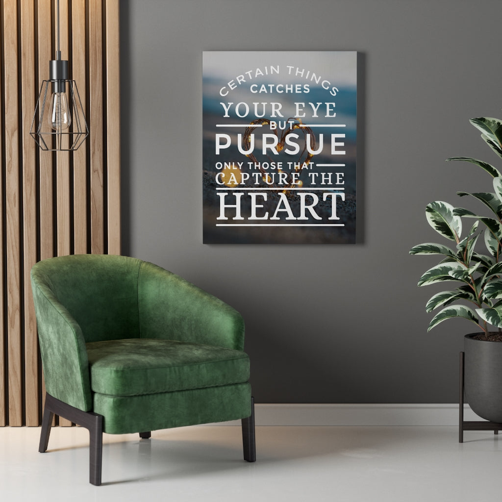 Capture the Heart Inspirational Wall Art Ready to Hang Canvas - Express Your Love Gifts