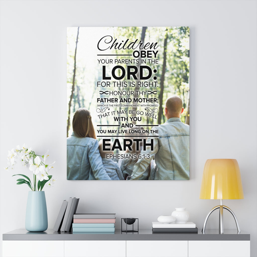 Scripture Walls Obey Your Parents Ephesians 6:13 Christian Wall Art Bible Verse Print Ready to Hang - Express Your Love Gifts