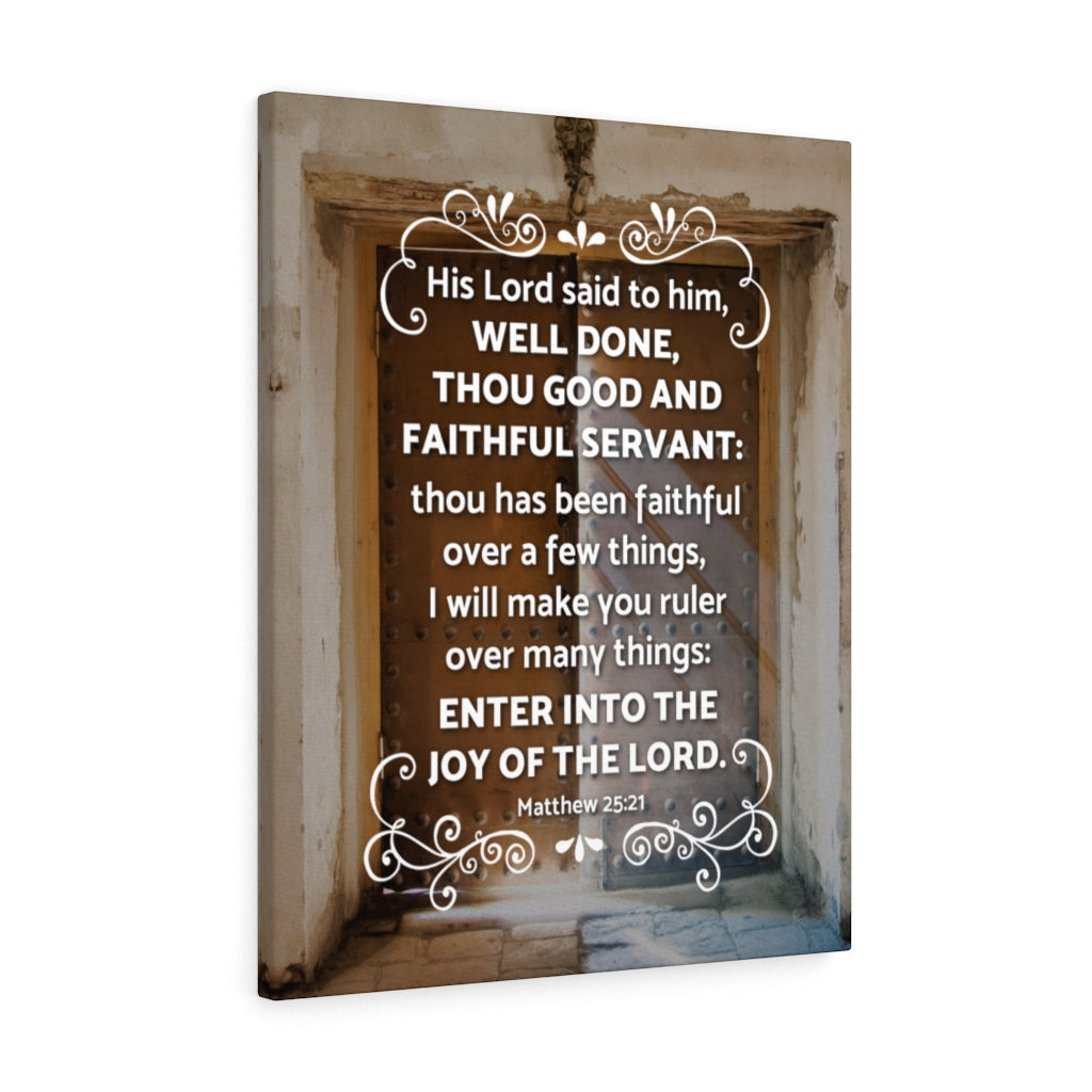 Scripture Walls Enter Into The Joy of The Lord Matthew 25:21 Christian Wall Art Bible Verse Print Ready to Hang - Express Your Love Gifts