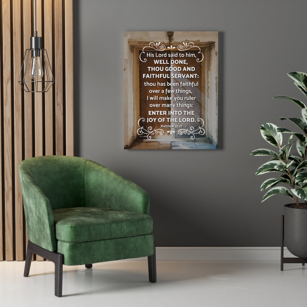 Scripture Walls Enter Into The Joy of The Lord Matthew 25:21 Christian Wall Art Bible Verse Print Ready to Hang - Express Your Love Gifts