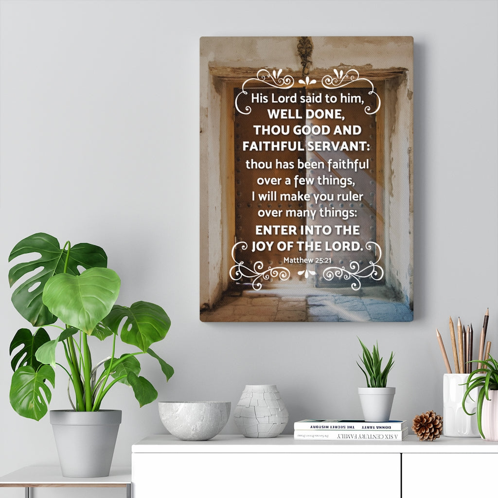 Scripture Walls Enter Into The Joy of The Lord Matthew 25:21 Christian Wall Art Bible Verse Print Ready to Hang - Express Your Love Gifts