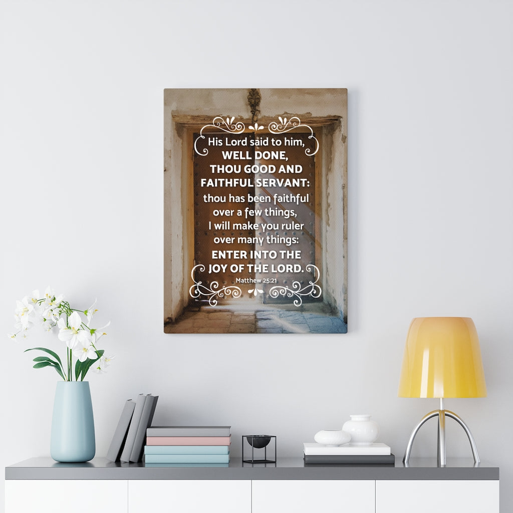 Scripture Walls Enter Into The Joy of The Lord Matthew 25:21 Christian Wall Art Bible Verse Print Ready to Hang - Express Your Love Gifts