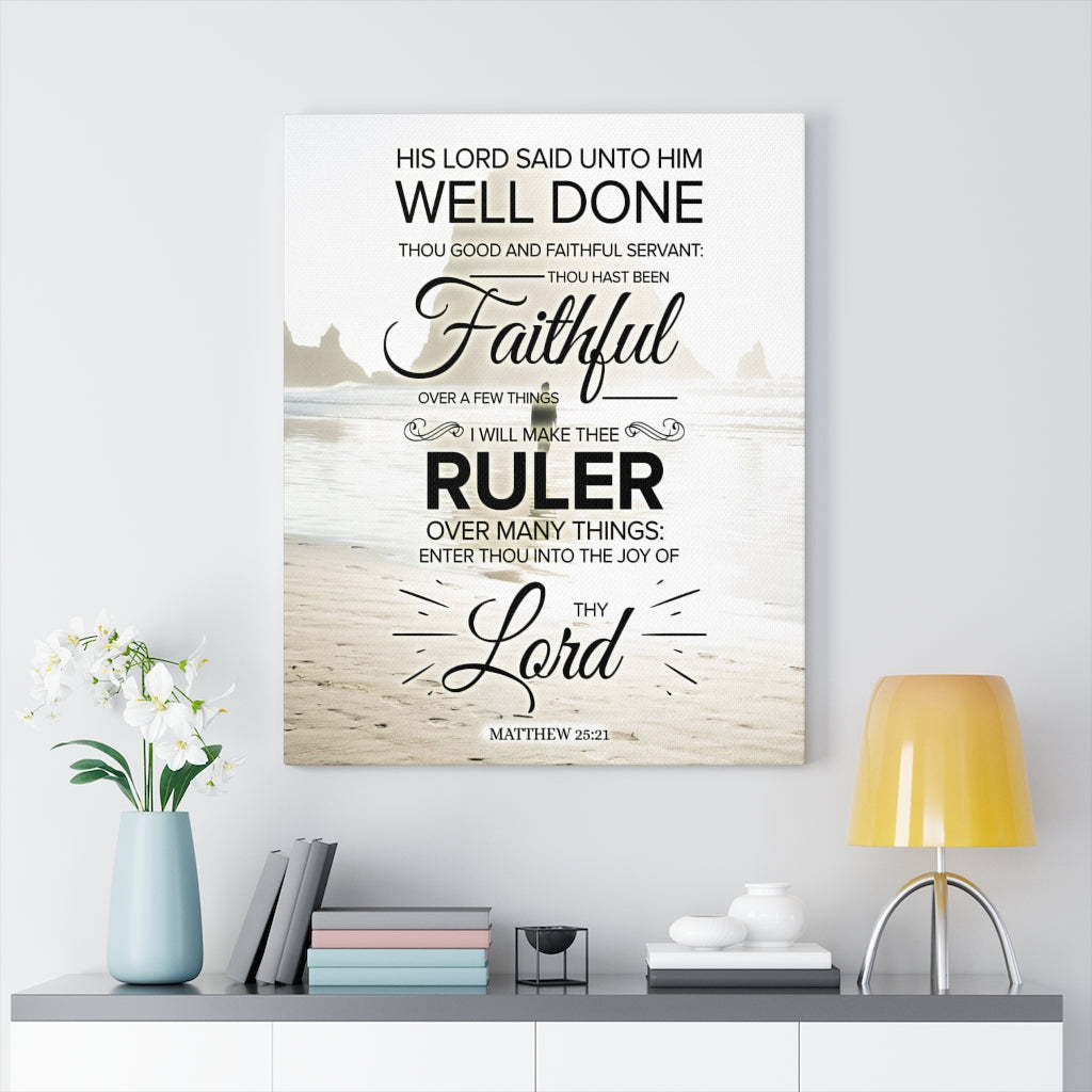 Scripture Walls Faithful Servant Matthew 25:21 Christian Wall Art Bible Verse Print Ready to Hang - Express Your Love Gifts