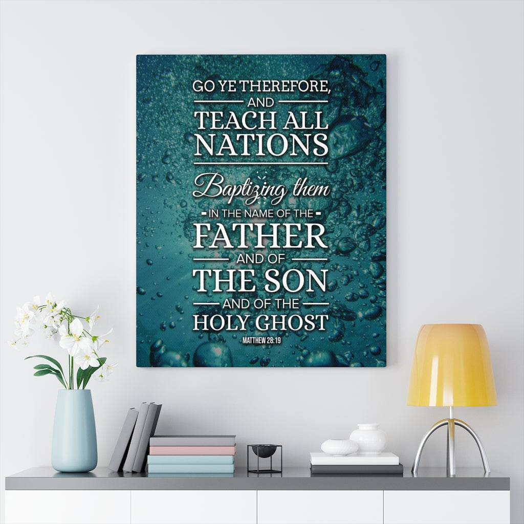 Teach All Nations Matthew 28:19 Bible Verse Wall Art Scripture Art Faith Artwork Christian Home Decor - Express Your Love Gifts