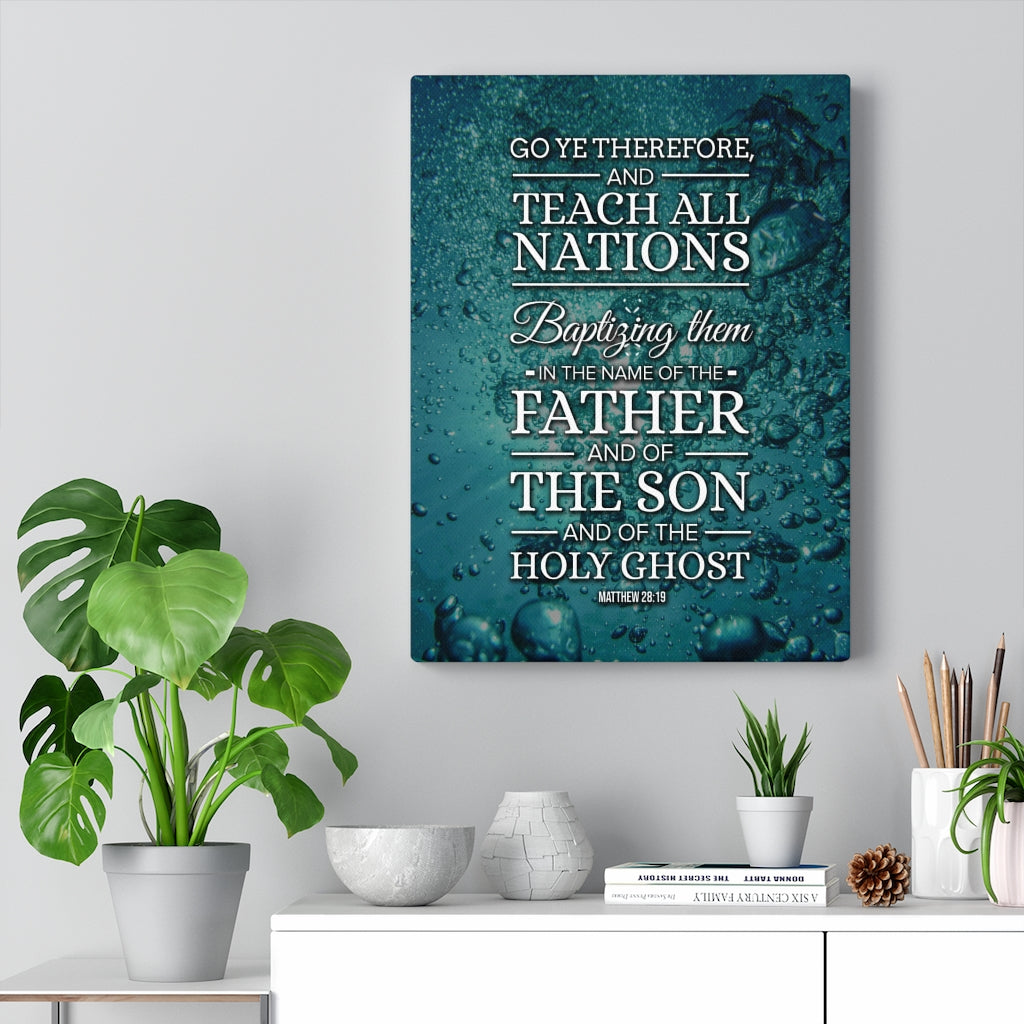 Teach All Nations Matthew 28:19 Bible Verse Wall Art Scripture Art Faith Artwork Christian Home Decor - Express Your Love Gifts