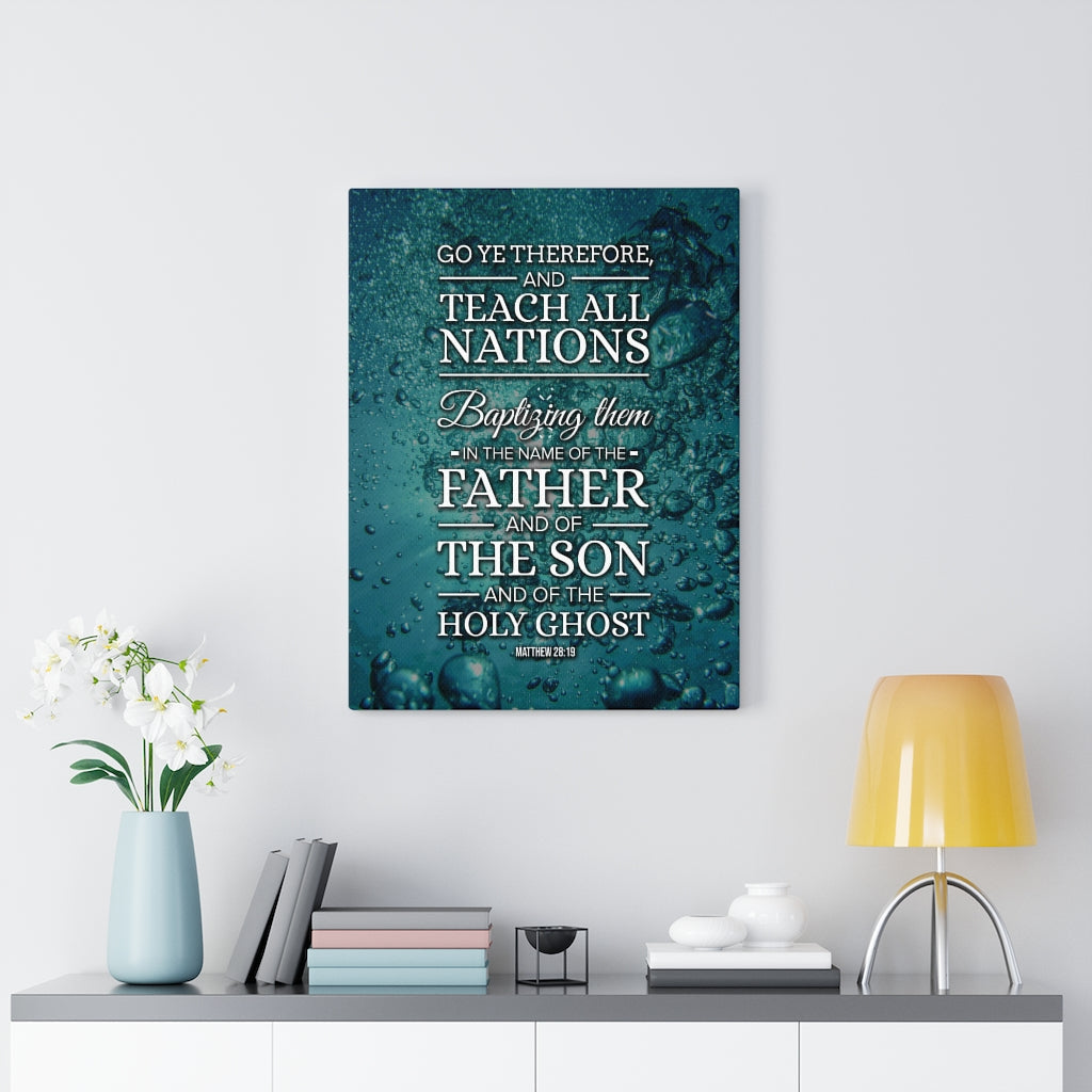 Teach All Nations Matthew 28:19 Bible Verse Wall Art Scripture Art Faith Artwork Christian Home Decor - Express Your Love Gifts