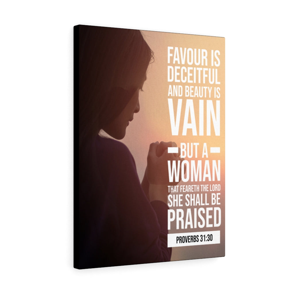Scripture Walls Favour is Deceitful Proverbs 31:30 Christian Wall Art Bible Verse Print Ready to Hang - Express Your Love Gifts