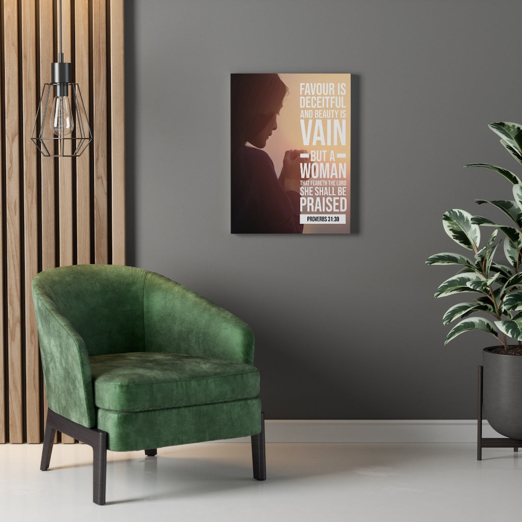 Scripture Walls Favour is Deceitful Proverbs 31:30 Christian Wall Art Bible Verse Print Ready to Hang - Express Your Love Gifts