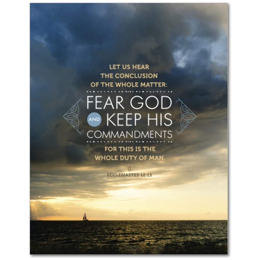 Scripture Walls Fear God and Keep His Commandments Ecclesiastes 12:13 Christian Wall Art Bible Verse Print Ready to Hang - Express Your Love Gifts