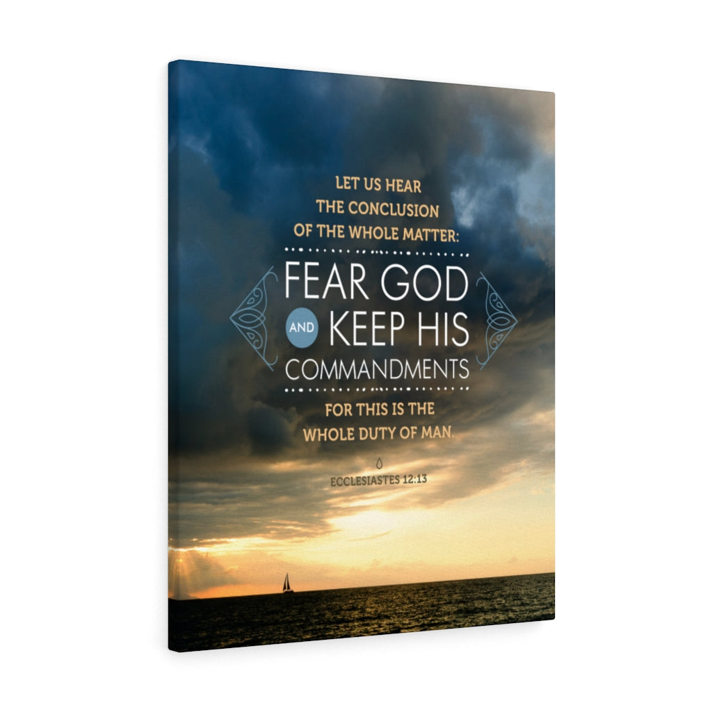 Scripture Walls Fear God and Keep His Commandments Ecclesiastes 12:13 Christian Wall Art Bible Verse Print Ready to Hang - Express Your Love Gifts