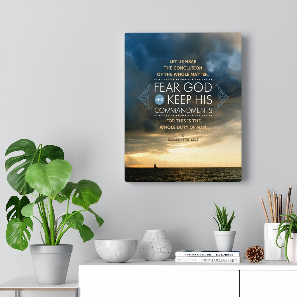 Scripture Walls Fear God and Keep His Commandments Ecclesiastes 12:13 Christian Wall Art Bible Verse Print Ready to Hang - Express Your Love Gifts
