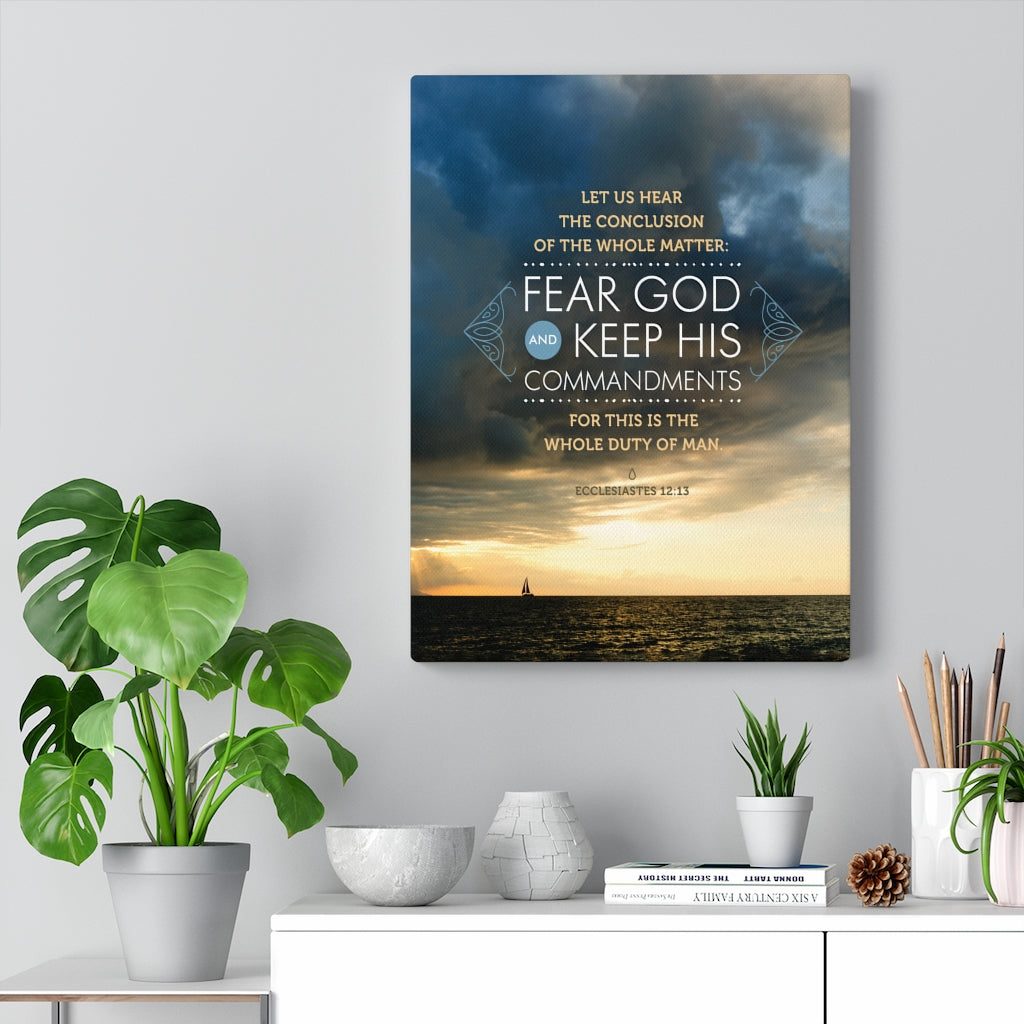 Scripture Walls Fear God and Keep His Commandments Ecclesiastes 12:13 Christian Wall Art Bible Verse Print Ready to Hang - Express Your Love Gifts