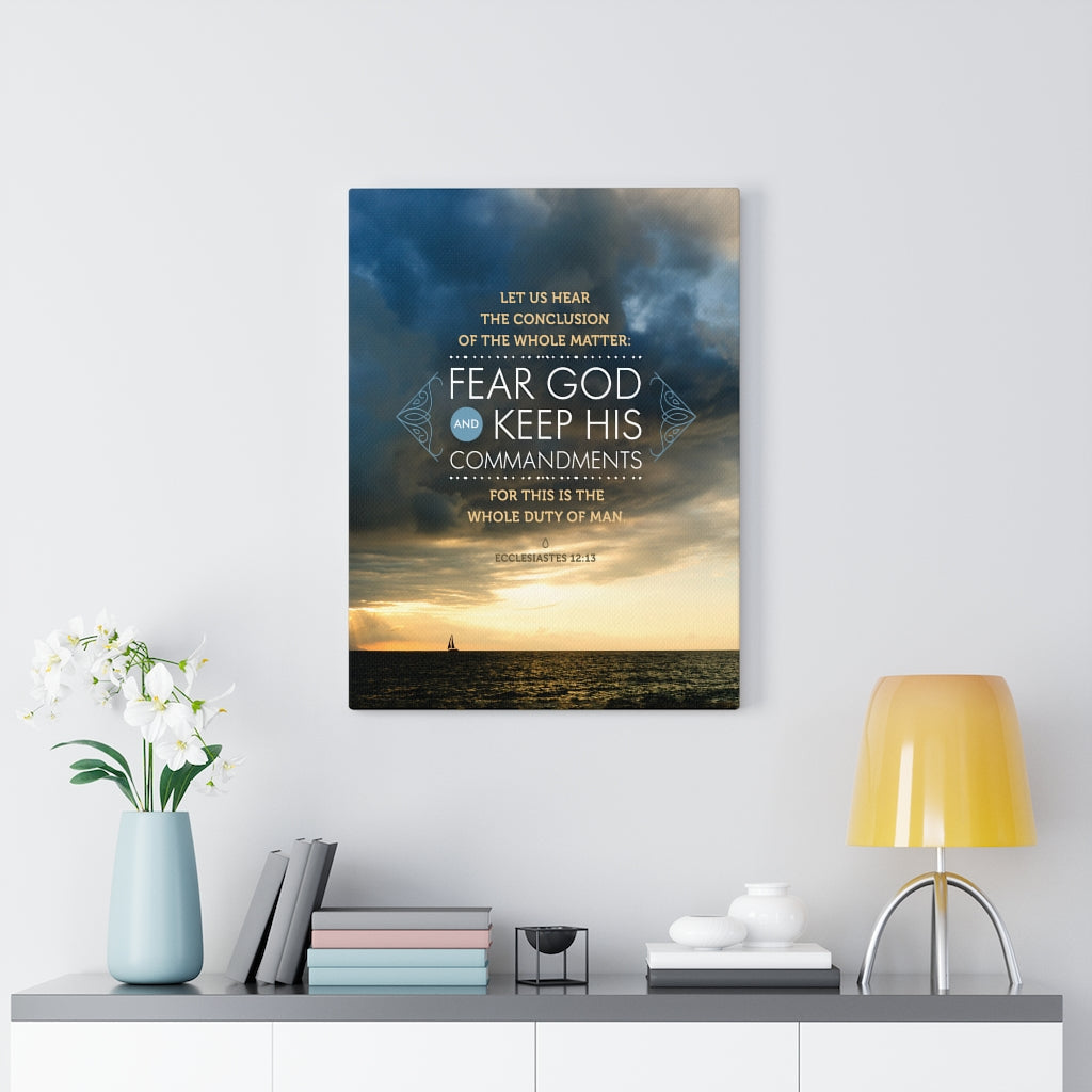 Scripture Walls Fear God and Keep His Commandments Ecclesiastes 12:13 Christian Wall Art Bible Verse Print Ready to Hang - Express Your Love Gifts