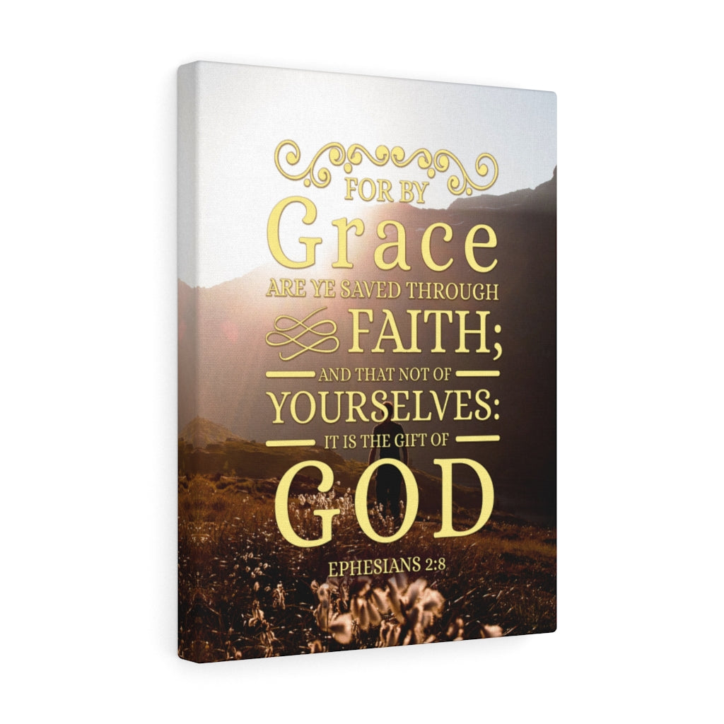 Scripture Walls For by Grace Ephesians 2:8 Christian Wall Art Bible Verse Print Ready to Hang - Express Your Love Gifts