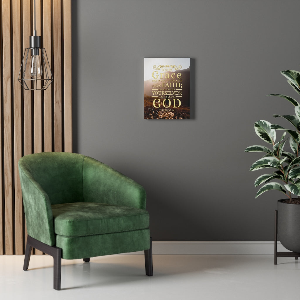 Scripture Walls For by Grace Ephesians 2:8 Christian Wall Art Bible Verse Print Ready to Hang - Express Your Love Gifts