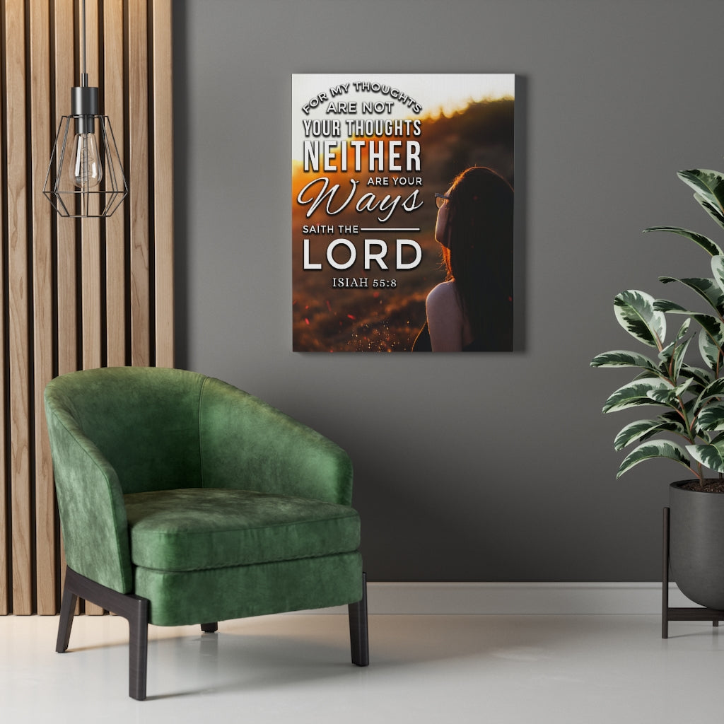Scripture Walls For My Thoughts Are Not My Thoughts Isaiah 55:8 Christian Wall Art Bible Verse Print Ready to Hang - Express Your Love Gifts