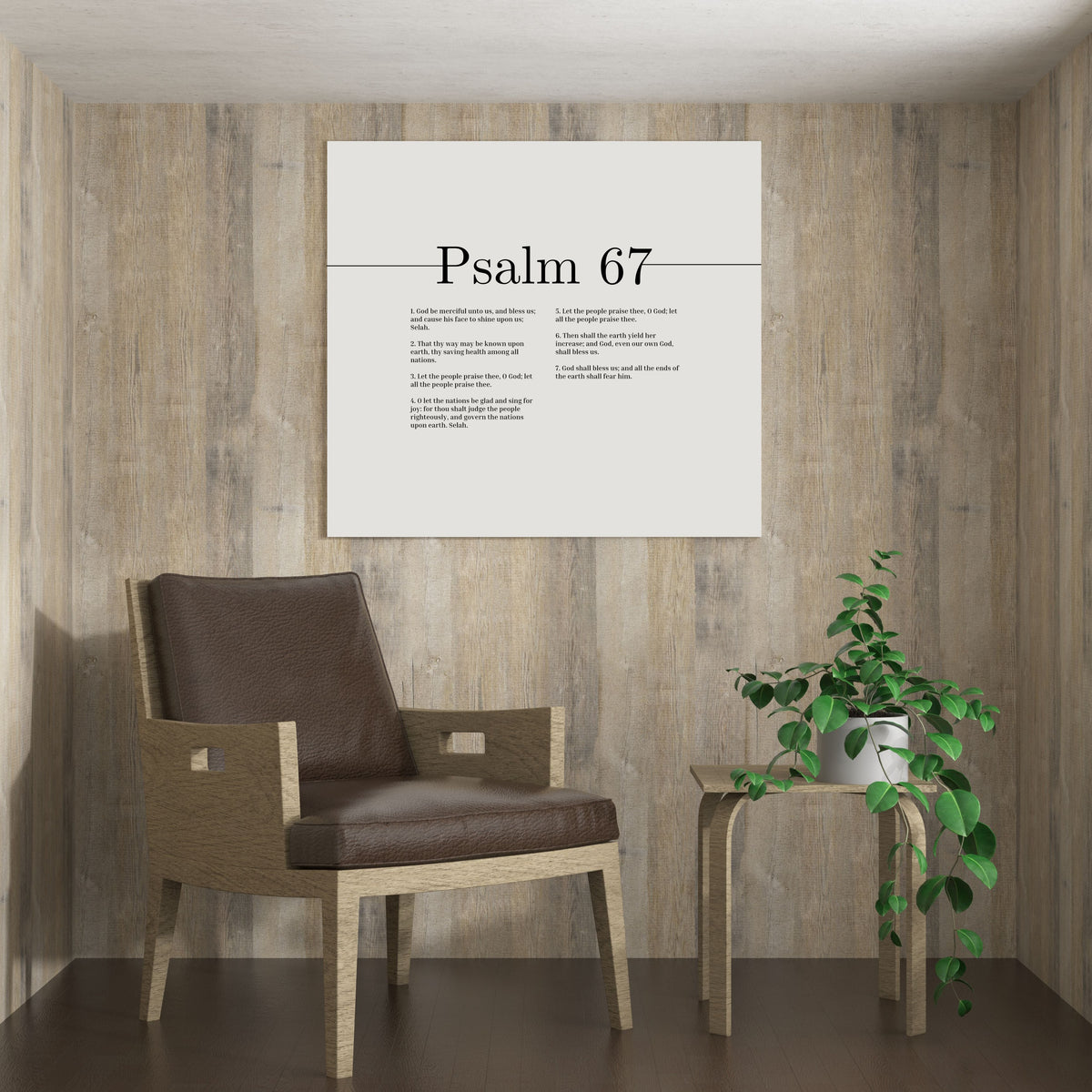 Scripture Canvas God Be Merciful Unto Us Psalm 67 Christian Wall Art Bible Verse Print Ready to Hang-Express Your Love Gifts