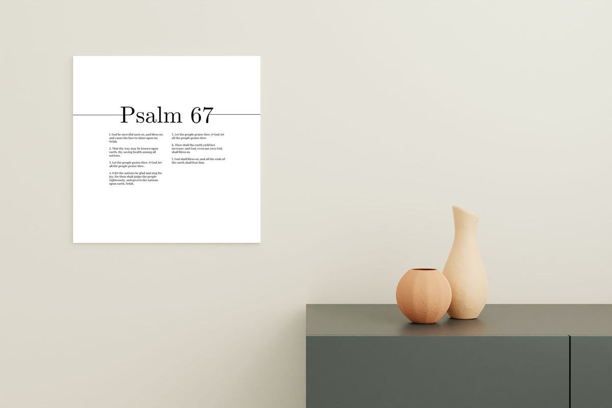 Scripture Canvas God Be Merciful Unto Us Psalm 67 Christian Wall Art Bible Verse Print Ready to Hang-Express Your Love Gifts