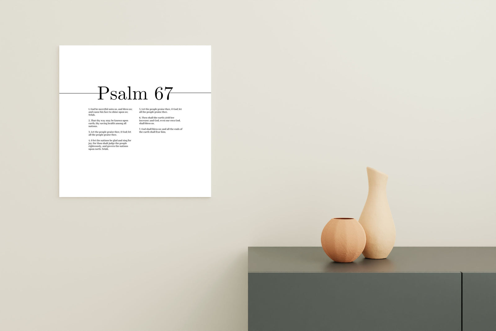 Scripture Canvas God Be Merciful Unto Us Psalm 67 Christian Wall Art Bible Verse Print Ready to Hang-Express Your Love Gifts