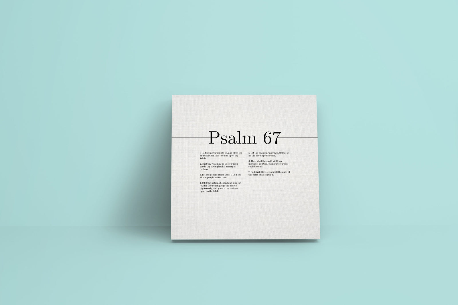 Scripture Canvas God Be Merciful Unto Us Psalm 67 Christian Wall Art Bible Verse Print Ready to Hang-Express Your Love Gifts