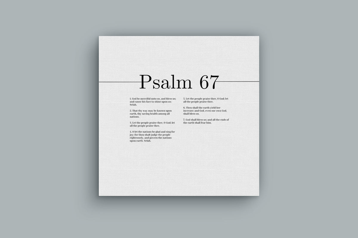 Scripture Canvas God Be Merciful Unto Us Psalm 67 Christian Wall Art Bible Verse Print Ready to Hang-Express Your Love Gifts