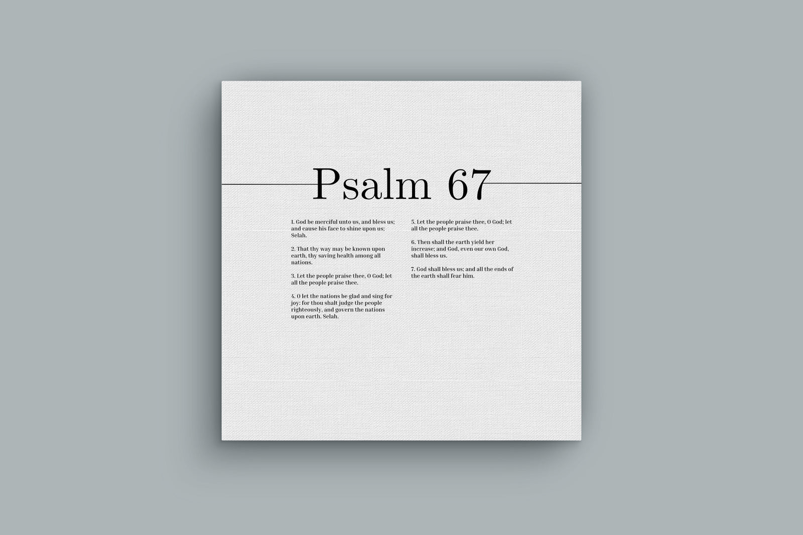Scripture Canvas God Be Merciful Unto Us Psalm 67 Christian Wall Art Bible Verse Print Ready to Hang-Express Your Love Gifts