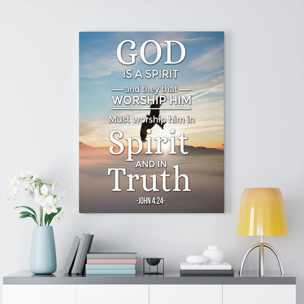 Scripture Walls God is a Spirit John 4:24  Christian Wall Art Bible Verse Print Ready to Hang - Express Your Love Gifts