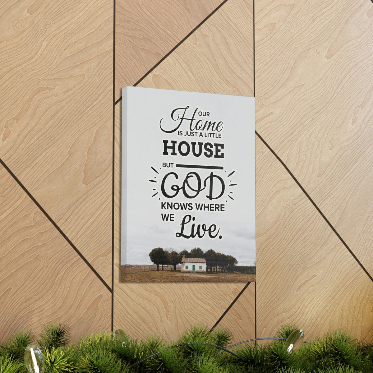 Scripture Walls God Knows Where We Live 2 Corinthians 5:1 Bible Verse Canvas Christian Wall Art Ready to Hang Unframed-Express Your Love Gifts