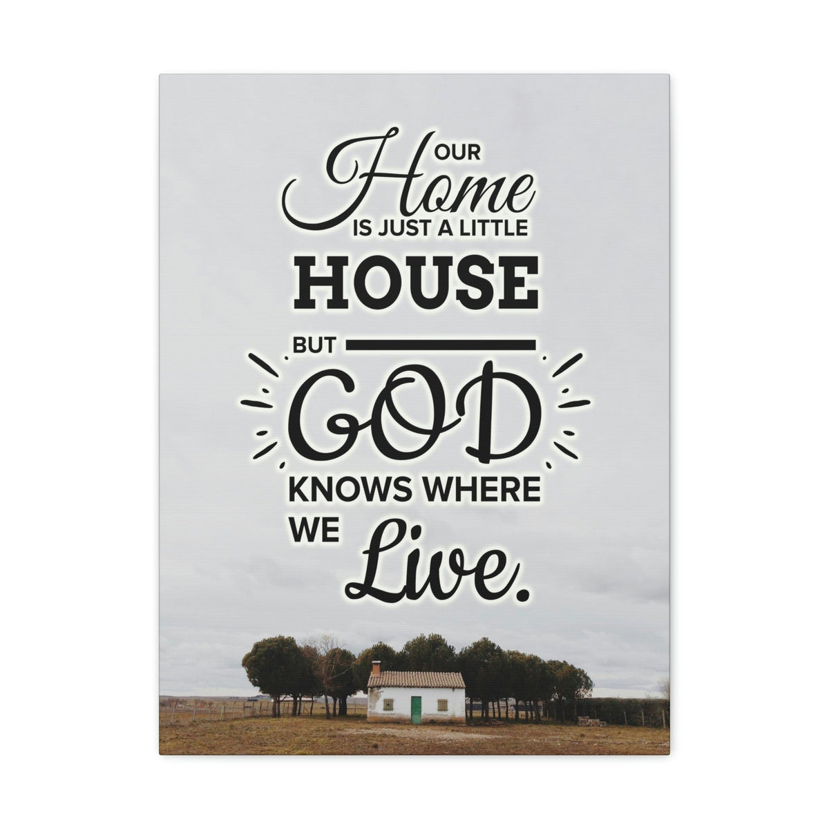 Scripture Walls God Knows Where We Live 2 Corinthians 5:1 Bible Verse Canvas Christian Wall Art Ready to Hang Unframed-Express Your Love Gifts