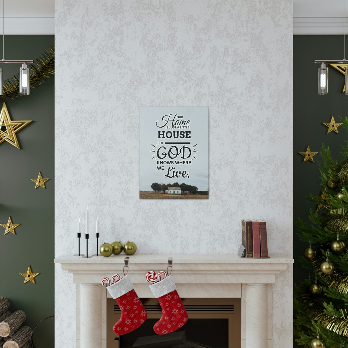 Scripture Walls God Knows Where We Live 2 Corinthians 5:1 Bible Verse Canvas Christian Wall Art Ready to Hang Unframed-Express Your Love Gifts