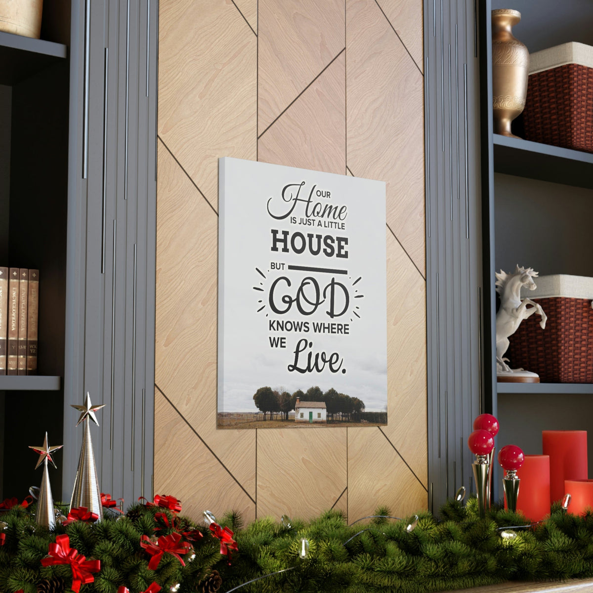 Scripture Walls God Knows Where We Live 2 Corinthians 5:1 Bible Verse Canvas Christian Wall Art Ready to Hang Unframed-Express Your Love Gifts