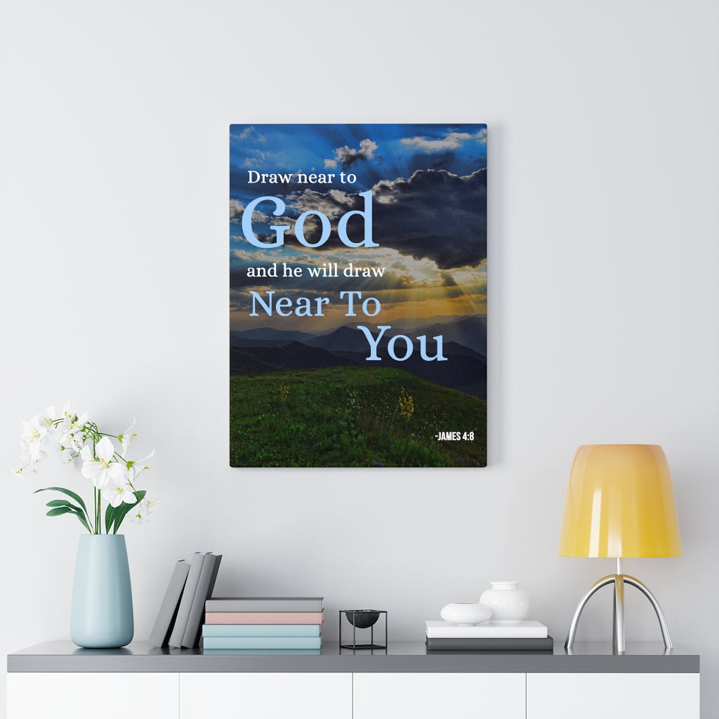 Scripture Walls Draw Near to God James 4:8 Christian Wall Art Bible Verse Print Ready to Hang - Express Your Love Gifts