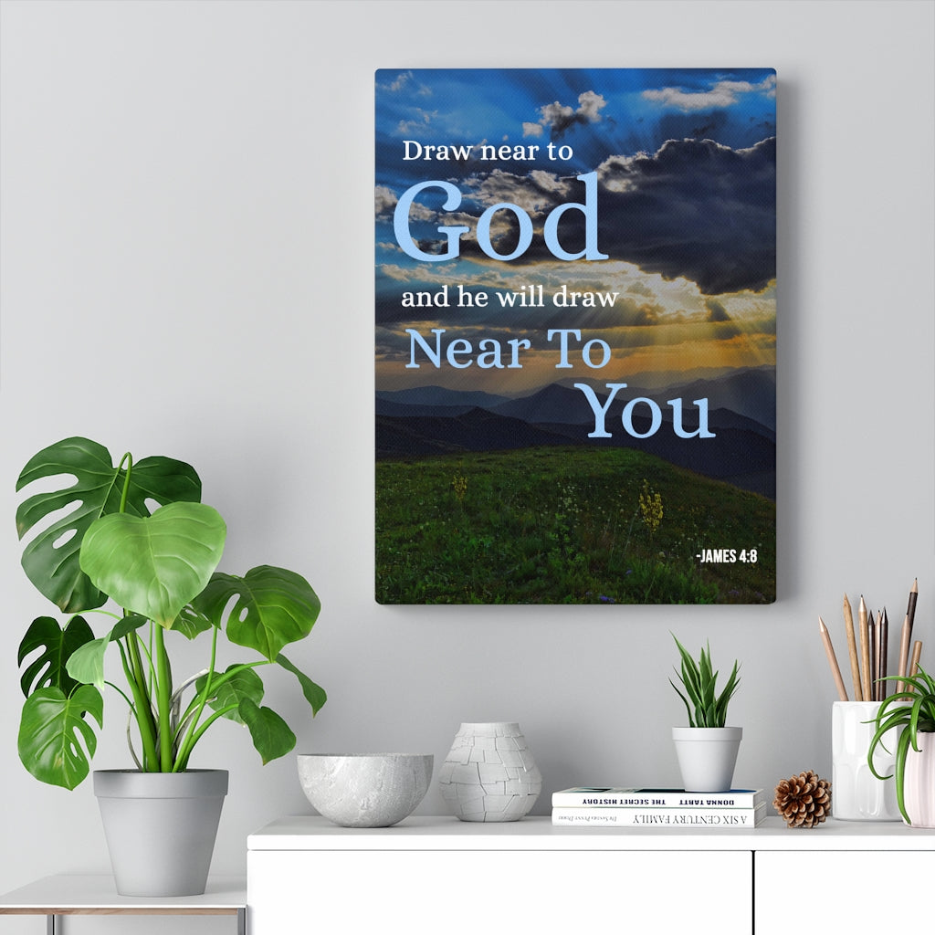 Scripture Walls Draw Near to God James 4:8 Christian Wall Art Bible Verse Print Ready to Hang - Express Your Love Gifts