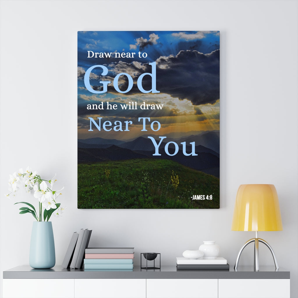 Scripture Walls Draw Near to God James 4:8 Christian Wall Art Bible Verse Print Ready to Hang - Express Your Love Gifts
